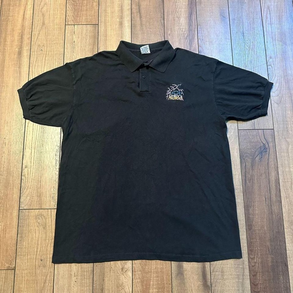 Vintage Chevrolet Racing‎ Lightning Embroidered Logo Polo Shirt Men's 2XL XXL - Picture 2 of 6